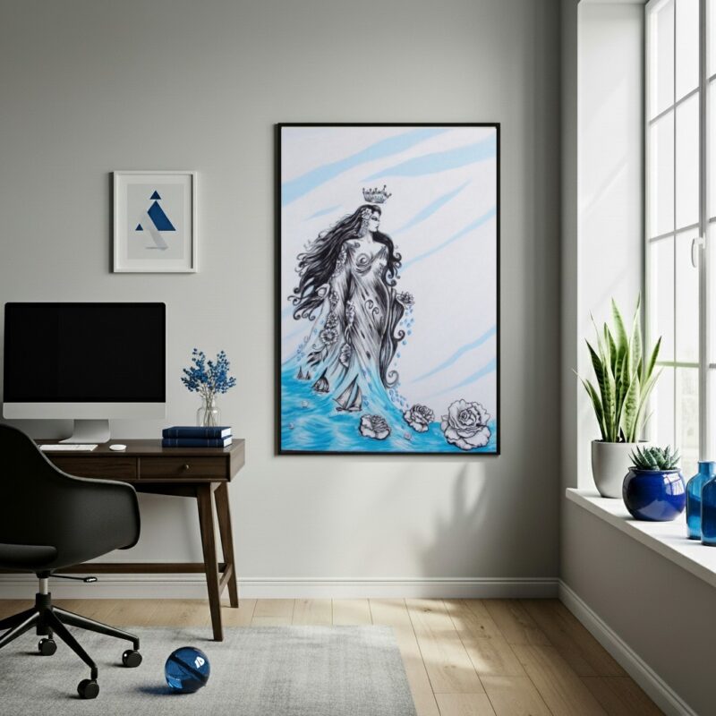 Quadro Decorativo Umbanda Figura Iemanjá - 70x50 cm