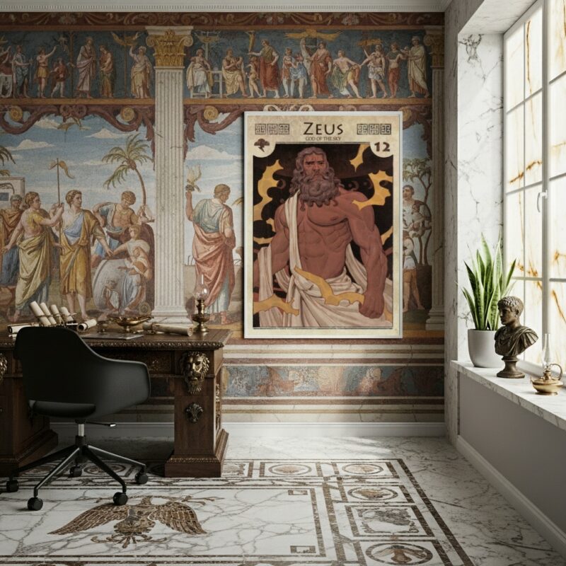 Quadro Decorativo Zeus O Deus do Céu - 70x50cm
