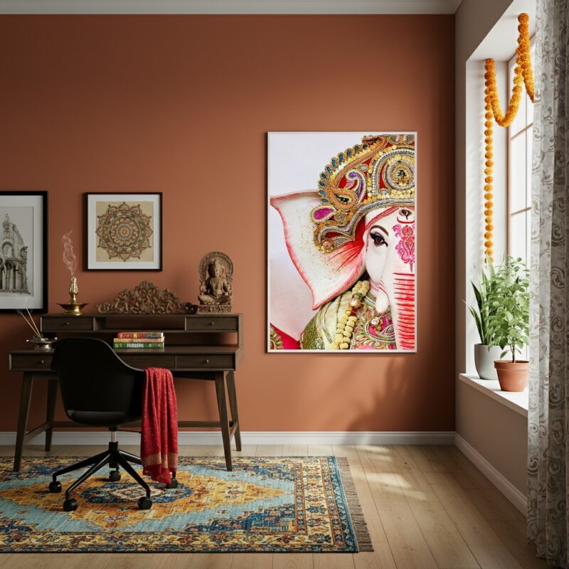 Quadro Decorativo da Divindade Ganesha - 70x50cm