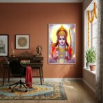 Quadro Deus Hindu Rama A Sétima Encarnação Vixnu - 70x50cm