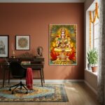 Quadro Deusa Hindu Lakshmi - Prosperidade - 70x50cm