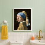 Quadro Divertido Banheiro Menina Do Brinco De Pérolas