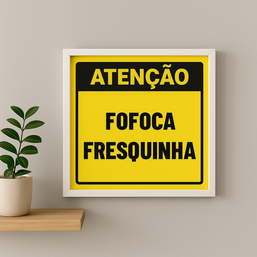 Quadro Divertido Fofoca Fresquinha- 33x33 Cm