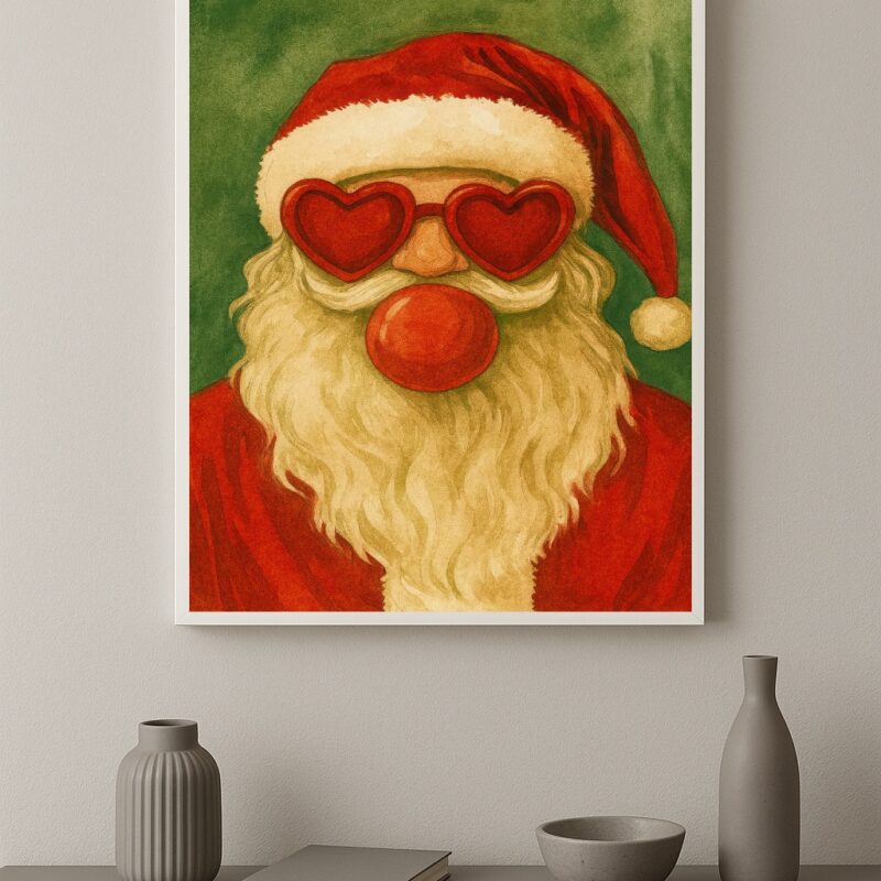 Quadro Divertido Papai Noel Bubble Gun