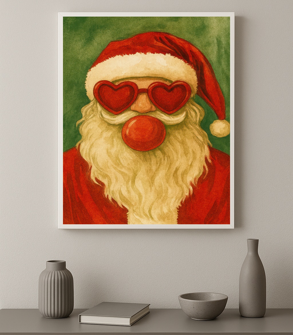 Quadro Divertido Papai Noel Bubble Gun