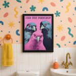Quadro Divertido Para Banheiro Pombos Pooping