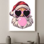 Quadro Engraçado Papai Noel Bubble Gun