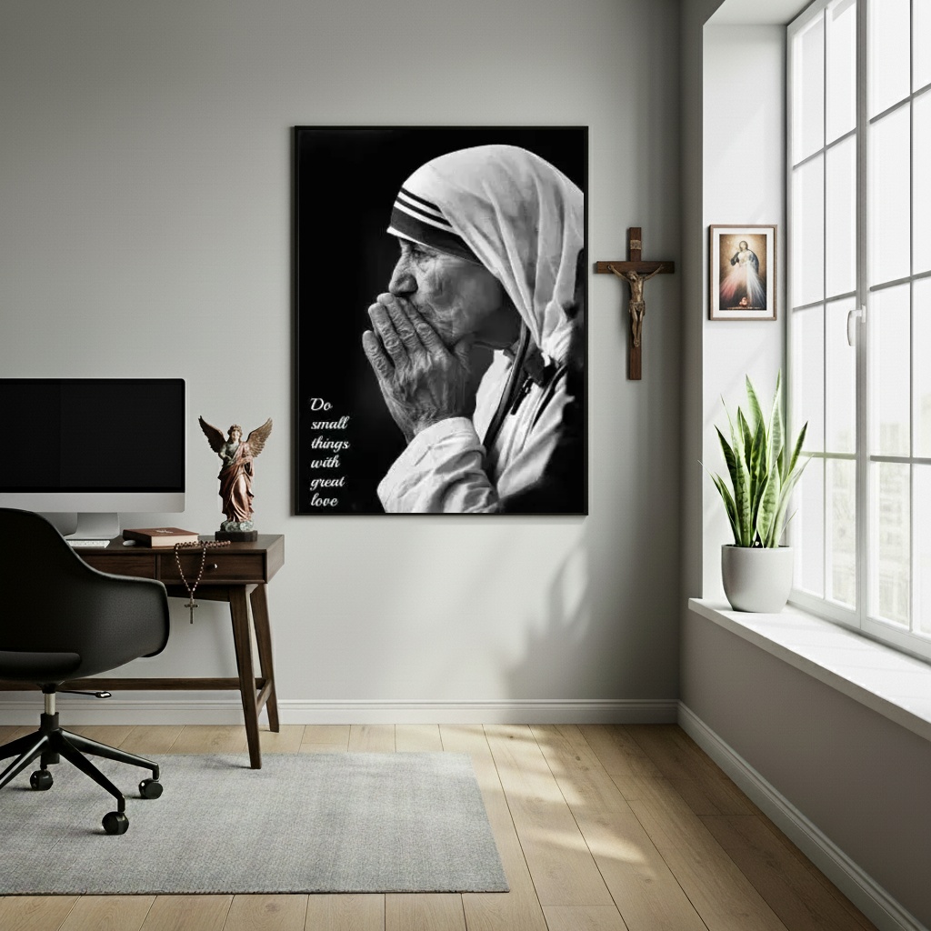 Quadro Frase Madre Teresa De Calcutá - 70x50 cm
