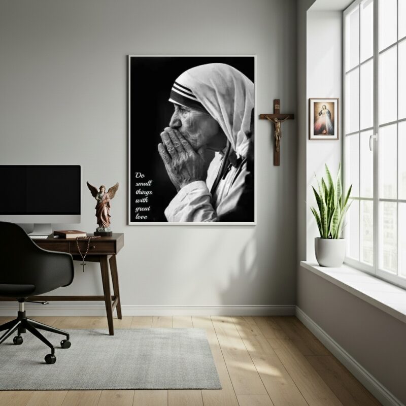 Quadro Frase Madre Teresa De Calcutá - 70x50 cm