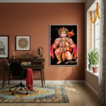 Quadro Hanuman O Inabalável Deus Macaco Hindu - 70x50cm