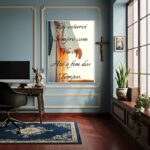 Quadro Jesus Estarei com Vocês Até o Fim dos Tempos -70x50cm