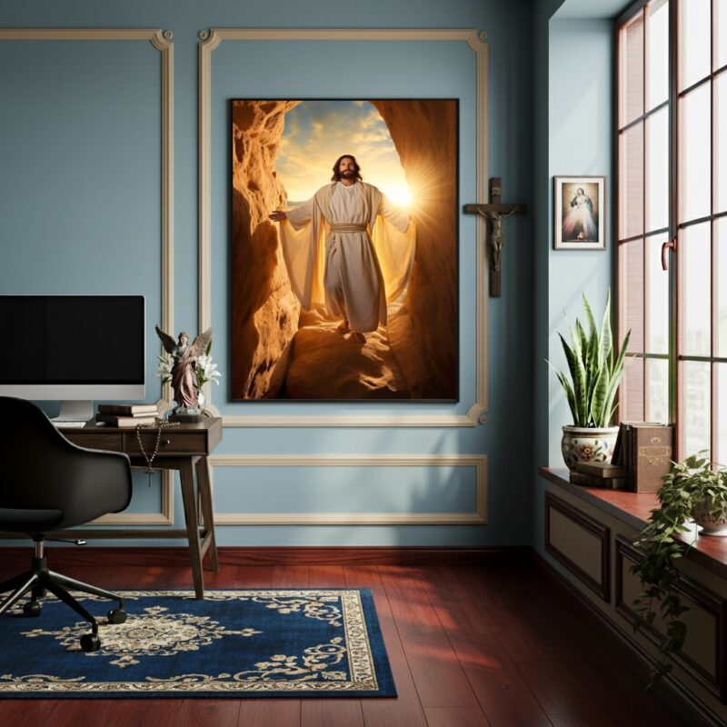Quadro Jesus Saindo do Túmulo - 70x50 cm