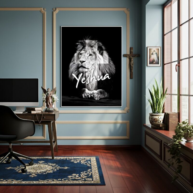 Quadro Leão da tribo de Judá - Símbolo de Força - 70x50cm