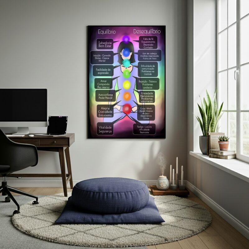 Quadro Meditação Equilíbrio e Desequilíbrio -70x50 cm