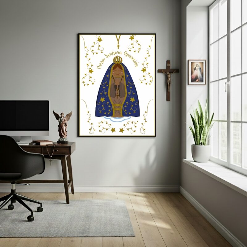 Quadro Nossa Senhora Aparecida - 70x50 cm