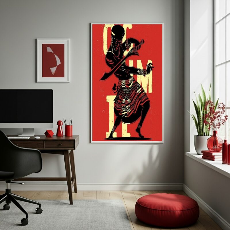 Quadro Poster Candomblé Ogum - 70x50 cm