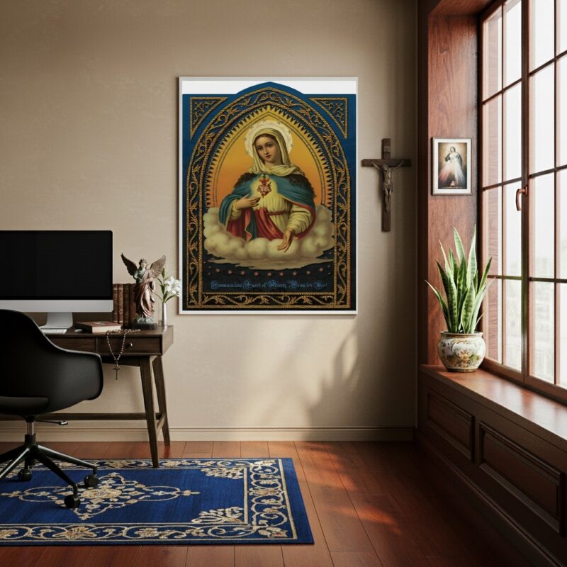 Quadro Sacro Coração De Maria - 70x50 cm