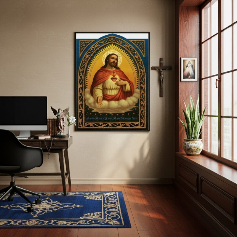 Quadro Sacro Coração de Jesus - 70x50 cm