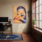 Quadro Sacro Maria e Menino Jesus - 70x50 cm
