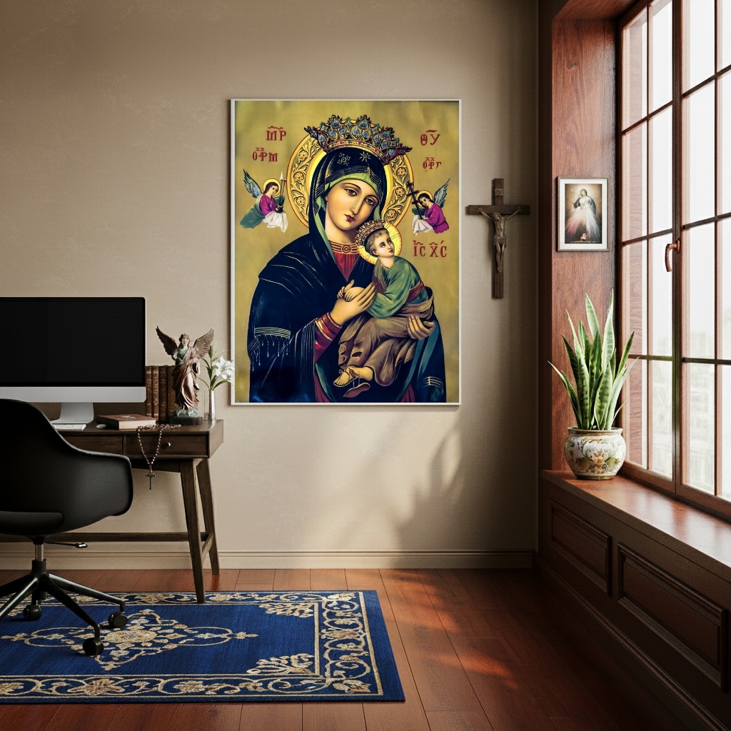 Quadro Sacro Nossa Senhora Do Perpétuo Socorro - 70x50 cm