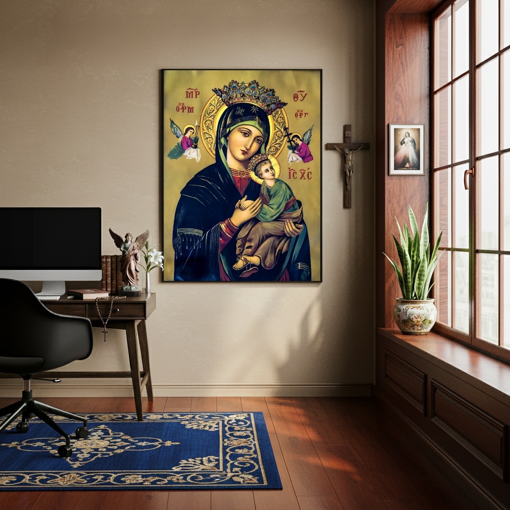 Quadro Sacro Nossa Senhora Do Perpétuo Socorro - 70x50 cm