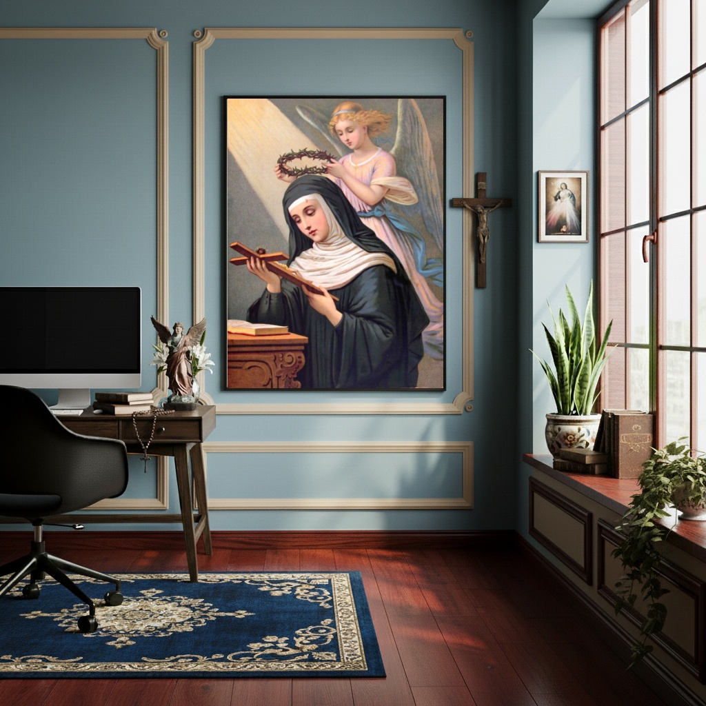 Quadro Santa Rita de Cássia das Causas Impossíveis - 70x50cm
