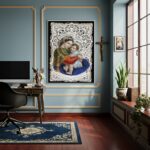 Quadro Santinho da Virgem Maria e o Menino Jesus - 70x50cm