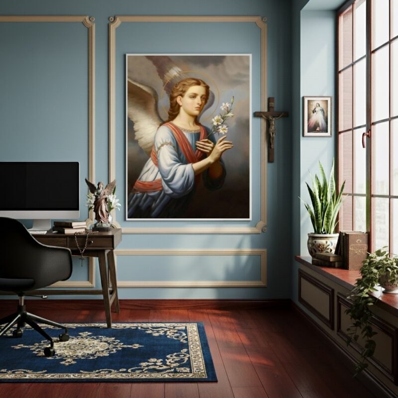 Quadro São Gabriel Arcanjo O Mensageiro de Deus- 70x50cm