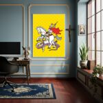 Quadro São Jorge O Santo Mártir e o Dragão - 70x50cm