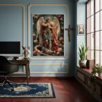 Quadro São Miguel Arcanjo Defensor Contra o Mal - 70x50cm
