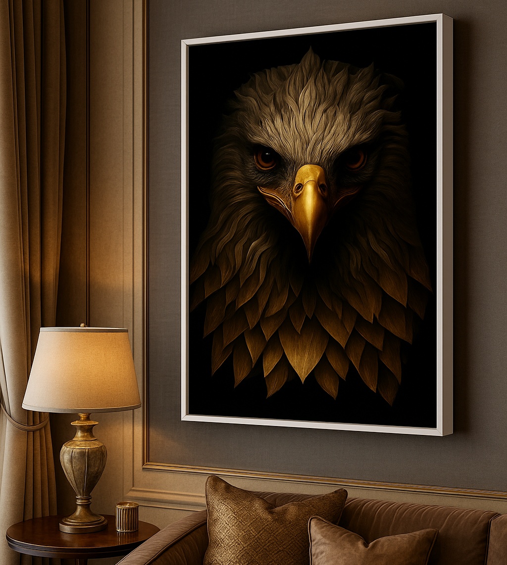 Quadro Sofisticado Canvas Águia Dourada - Imagem 3