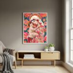Quadro Arte de Virgem Maria Segurando Menino Jesus - 70x50cm