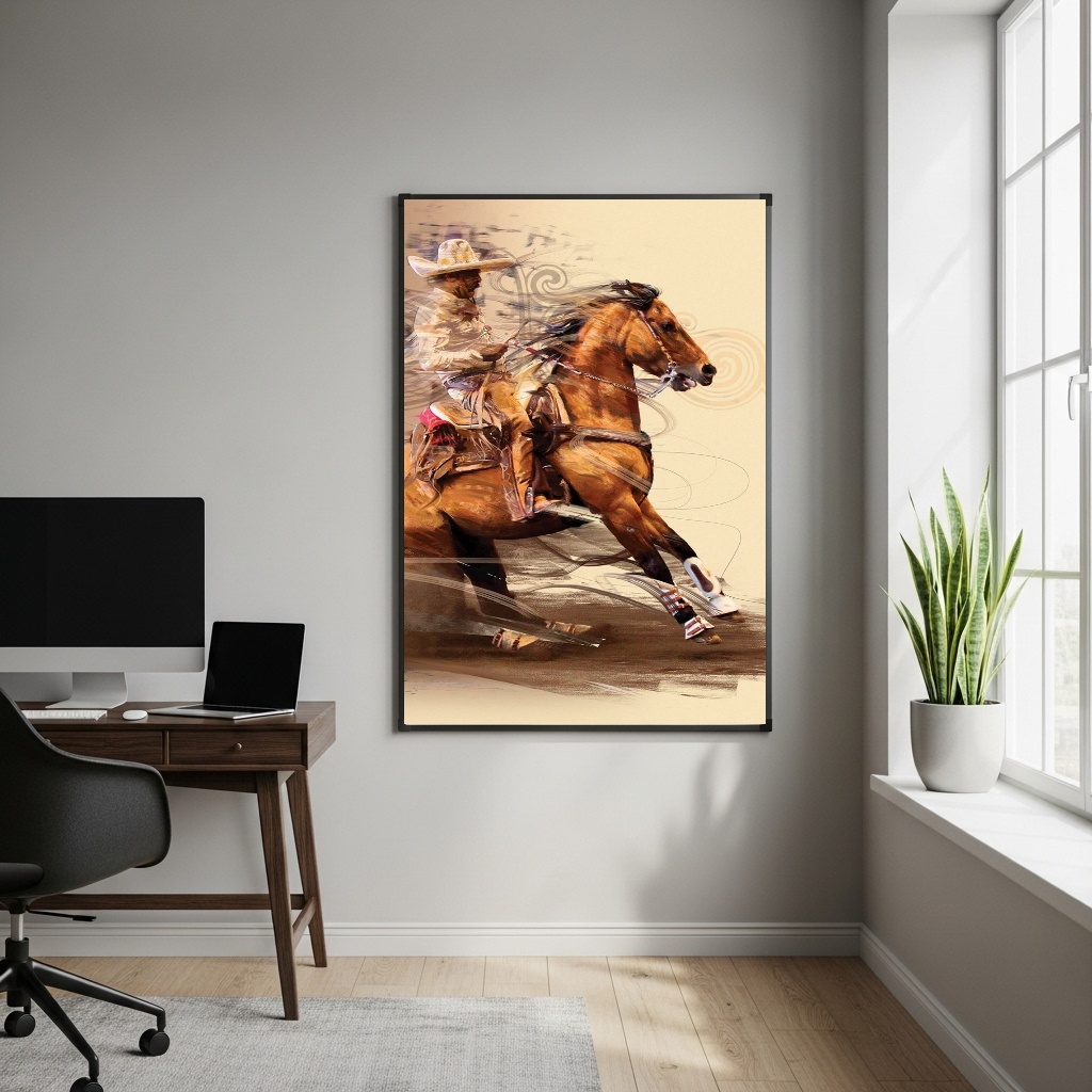 Quadro Boiadeiro Espírito de Trabalho - 70x50cm