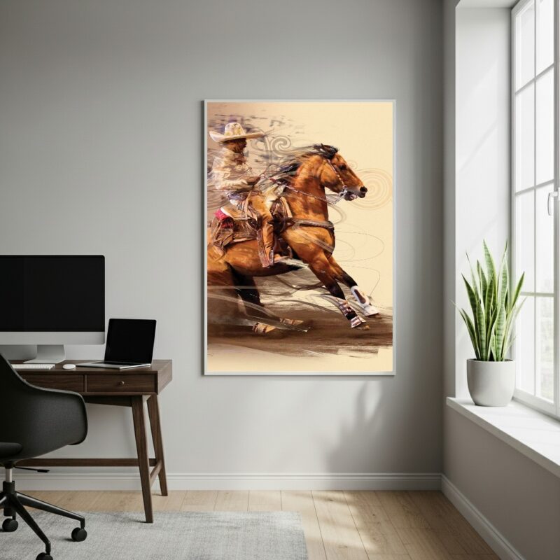 Quadro Boiadeiro Espírito de Trabalho - 70x50cm