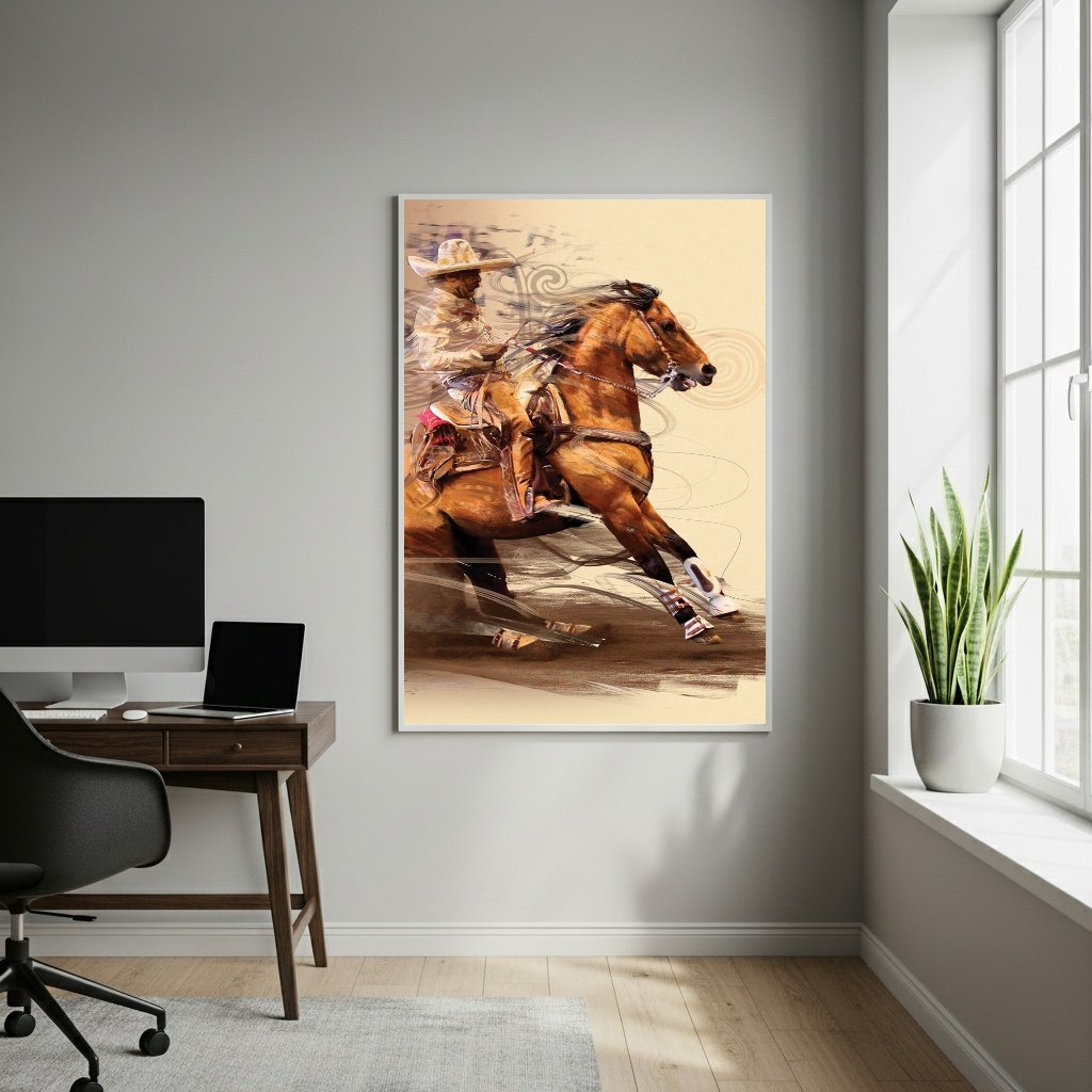 Quadro Boiadeiro Espírito de Trabalho - 70x50cm