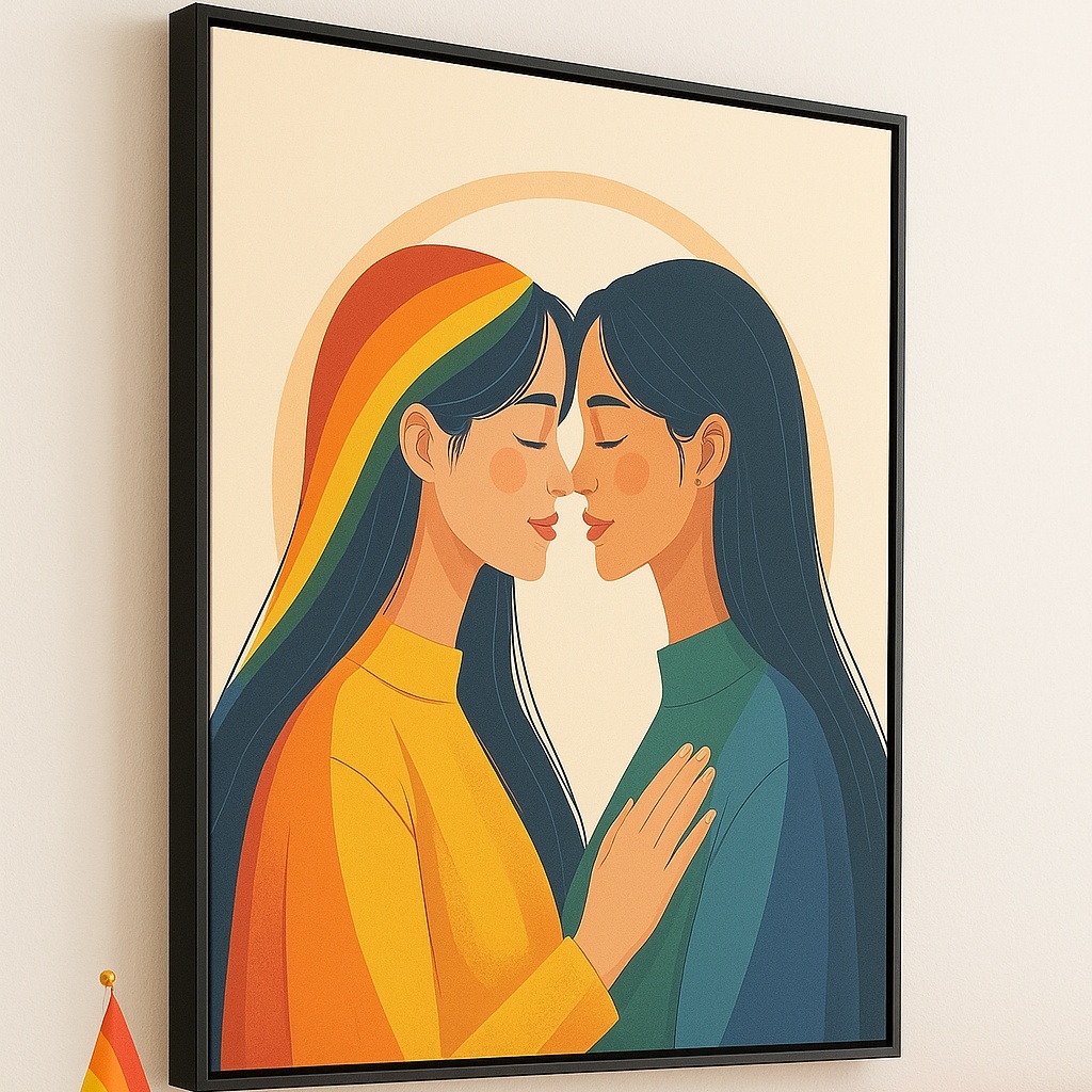 Quadro Canvas Amor LGBT Lésbicas