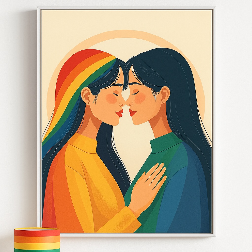 Quadro Canvas Amor LGBT Lésbicas - Imagem 4