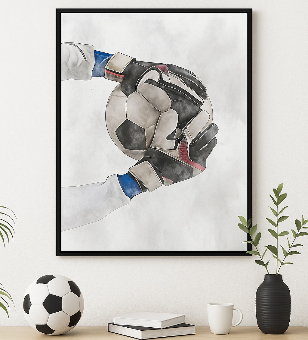 Quadro Canvas Aquarela Futebol Goleiro