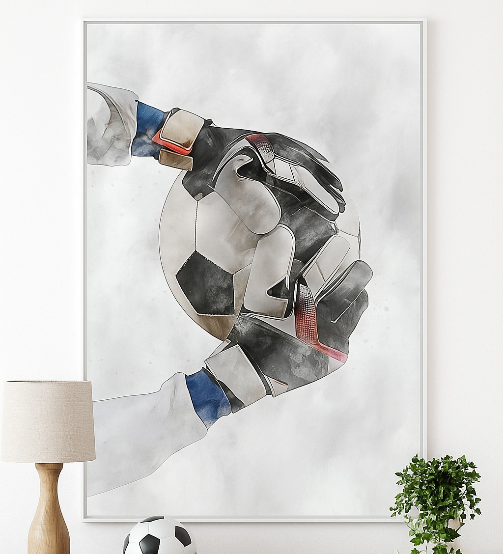 Quadro Canvas Aquarela Futebol Goleiro - Imagem 4