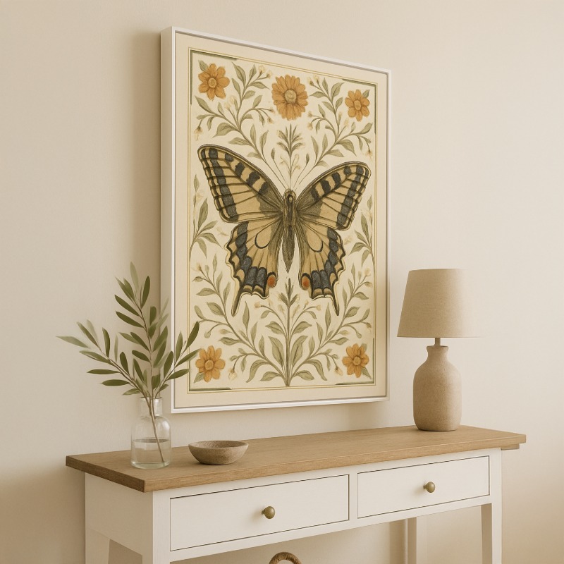 Quadro Canvas Borboleta Boho Folk Art - Imagem 4