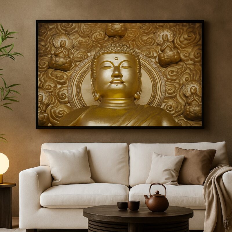 Quadro Canvas Buda Dourado - Horizontal