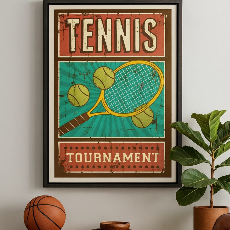 Quadro Canvas Esporte Tênis - Retrô