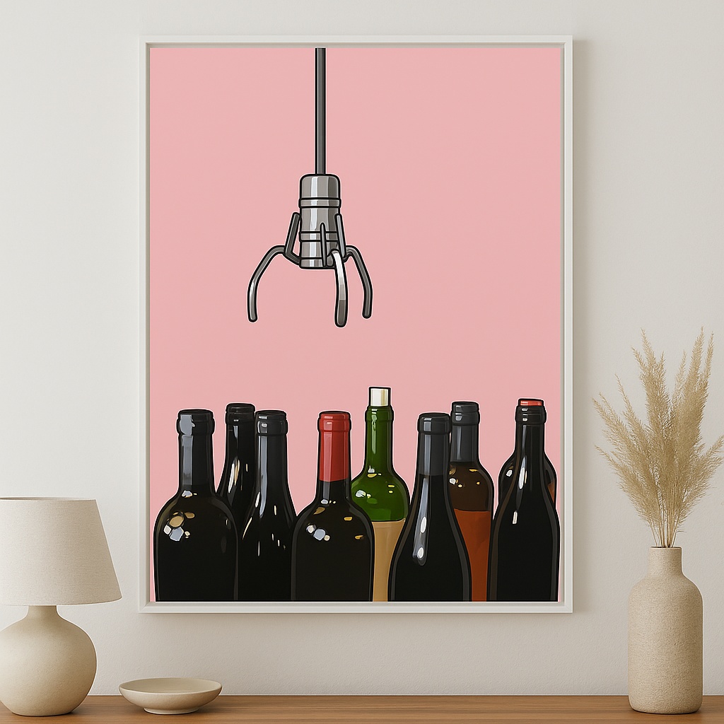 Quadro Canvas Máquina Pegar Vinho
