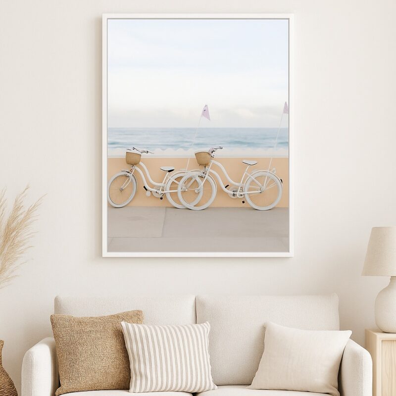 Quadro Canvas Praia Bicicletas a Beira Mar