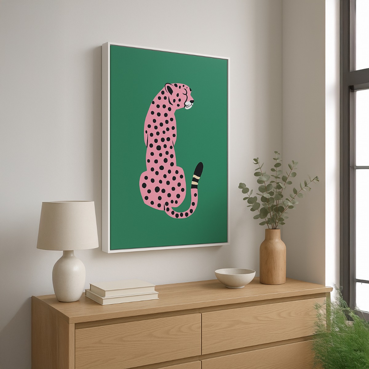 Quadro Canvas The Pink Leopard