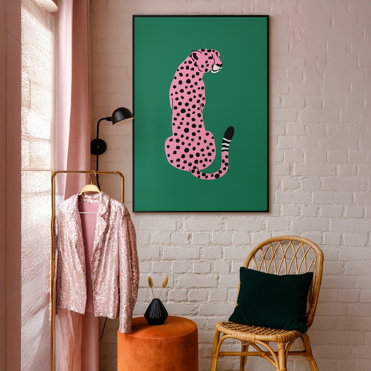 Quadro Canvas The Pink Leopard