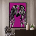 Quadro Canvas Zebras Roxas POP ART