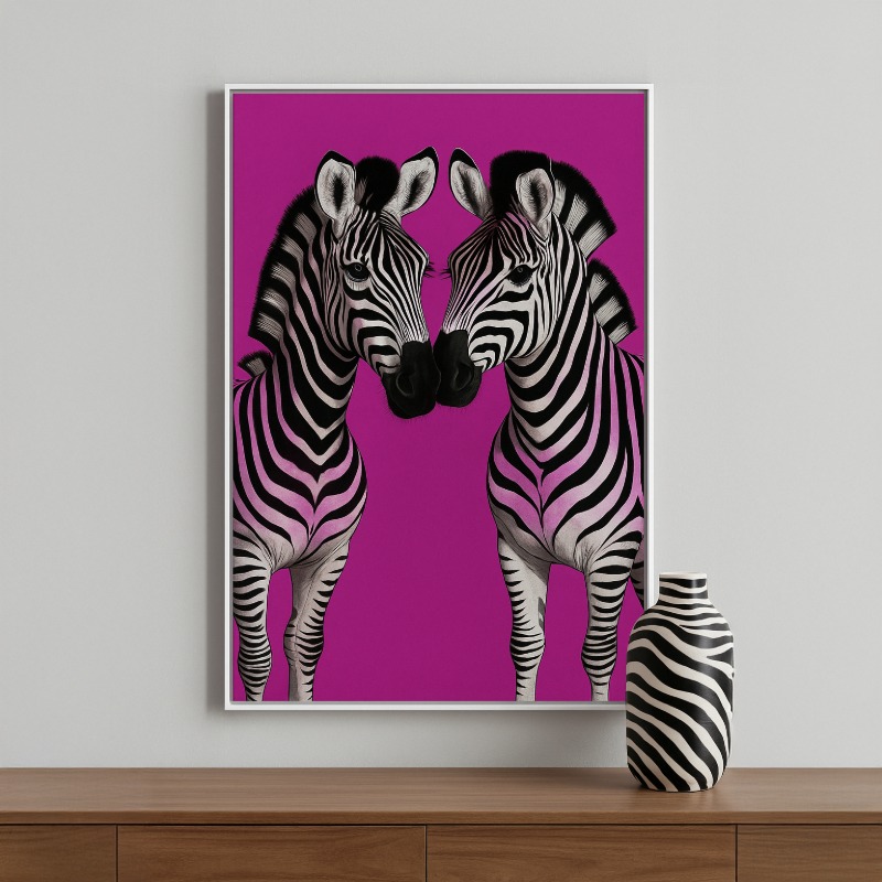 Quadro Canvas Zebras Roxas POP ART - Imagem 4