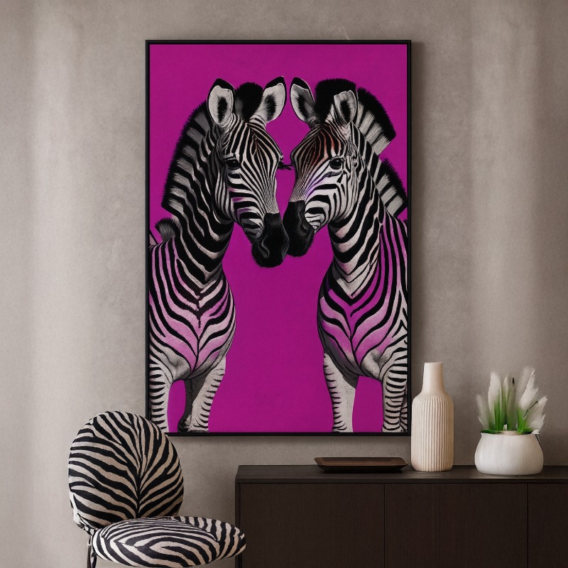 Quadro Canvas Zebras Roxas POP ART