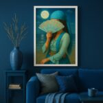 Quadro Cigana Da Praia - Azul
